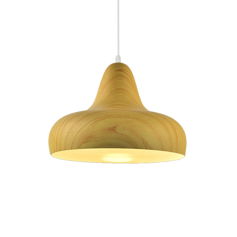 1-Light Hanging Light Fixture Warehouse Onion Aluminum Drop Pendant in White/Coffee/Wood for Dining Room Clearhalo 'Art Deco Pendants' 'Cast Iron' 'Ceiling Lights' 'Ceramic' 'Crystal' 'Industrial Pendants' 'Industrial' 'Metal' 'Middle Century Pendants' 'Pendant Lights' 'Pendants' 'Tiffany' Lighting' 790862