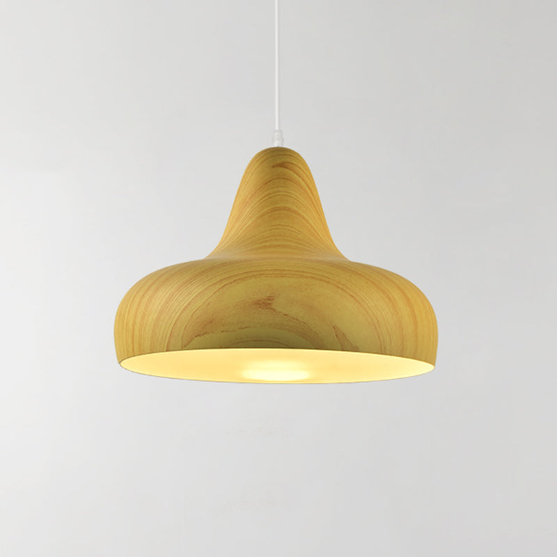 1-Light Hanging Light Fixture Warehouse Onion Aluminum Drop Pendant in White/Coffee/Wood for Dining Room Clearhalo 'Art Deco Pendants' 'Cast Iron' 'Ceiling Lights' 'Ceramic' 'Crystal' 'Industrial Pendants' 'Industrial' 'Metal' 'Middle Century Pendants' 'Pendant Lights' 'Pendants' 'Tiffany' Lighting' 790863