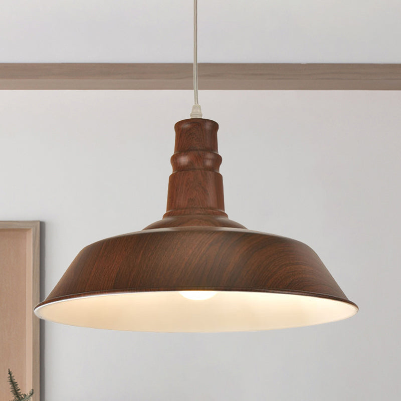 1 Head Hanging Lamp Kit Vintage Barn Shade Aluminum Ceiling Pendant in White/Green/Red Brown for Dining Room Coffee Clearhalo 'Art Deco Pendants' 'Cast Iron' 'Ceiling Lights' 'Ceramic' 'Crystal' 'Industrial Pendants' 'Industrial' 'Metal' 'Middle Century Pendants' 'Pendant Lights' 'Pendants' 'Tiffany' Lighting' 790880