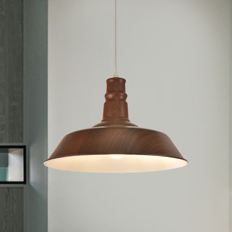 1 Head Hanging Lamp Kit Vintage Barn Shade Aluminum Ceiling Pendant in White/Green/Red Brown for Dining Room Clearhalo 'Art Deco Pendants' 'Cast Iron' 'Ceiling Lights' 'Ceramic' 'Crystal' 'Industrial Pendants' 'Industrial' 'Metal' 'Middle Century Pendants' 'Pendant Lights' 'Pendants' 'Tiffany' Lighting' 790882