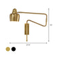 1-Light Angled Arm Wall Lighting Ideas Industrial Black/Gold Metal Wall Sconce with Bowl Shade Clearhalo 'Art deco wall lights' 'Cast Iron' 'Glass' 'Industrial wall lights' 'Industrial' 'Middle century wall lights' 'Modern' 'Rustic wall lights' 'Tiffany' 'Traditional wall lights' 'Wall Lamps & Sconces' 'Wall Lights' Lighting' 790964