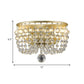 2-Bulb Wall Mounted Lamp Countryside Beaded Crystal Ball Wall Sconce Lighting in Gold for Living Room Clearhalo 'Wall Lamps & Sconces' 'Wall Lights' Lighting' 791056