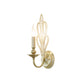 Brass Candle Wall Mount Light Fixture Rural Style Metal 1/2-Head Corridor Wall Sconce with Flower Crystal Accent Clearhalo 'Wall Lamps & Sconces' 'Wall Lights' Lighting' 791058