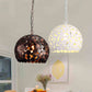 Hollowed Out Dome Iron Hanging Light Modern 1 Bulb Living Room Ceiling Pendant Lamp in Red Brown/White White Clearhalo 'Art Deco Pendants' 'Cast Iron' 'Ceiling Lights' 'Ceramic' 'Crystal' 'Industrial Pendants' 'Industrial' 'Metal' 'Middle Century Pendants' 'Pendant Lights' 'Pendants' 'Tiffany' Lighting' 791298
