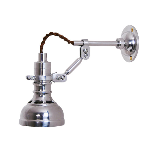 Polished Chrome Torchlight Wall Lighting Industrial Metal 1 Head Bedside Rotating Wall Mounted Light Fixture Clearhalo 'Art deco wall lights' 'Cast Iron' 'Glass' 'Industrial wall lights' 'Industrial' 'Middle century wall lights' 'Modern' 'Rustic wall lights' 'Tiffany' 'Traditional wall lights' 'Wall Lamps & Sconces' 'Wall Lights' Lighting' 791370