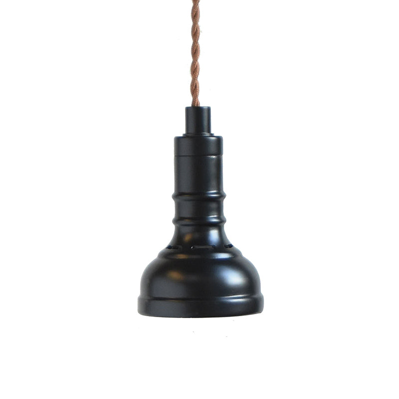 Iron Black Suspension Pendant Light Torchlight 1 Bulb Industrial Hanging Lamp Kit Clearhalo 'Art Deco Pendants' 'Black' 'Cast Iron' 'Ceiling Lights' 'Ceramic' 'Crystal' 'Industrial Pendants' 'Industrial' 'Metal' 'Middle Century Pendants' 'Pendant Lights' 'Pendants' 'Rustic Pendants' 'Tiffany' Lighting' 791412