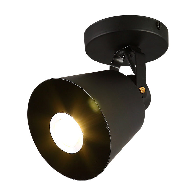 Bell Wine Club Flush Mount Spotlight Warehouse Metal 1/3-Head Black Semi Flush Ceiling Light with Rotatable Design Clearhalo 'Ceiling Lights' 'Close To Ceiling Lights' 'Close to ceiling' 'Semi-flushmount' Lighting' 791458
