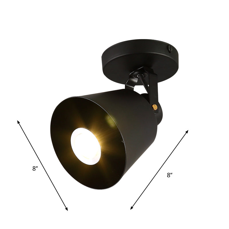 Bell Wine Club Flush Mount Spotlight Warehouse Metal 1/3-Head Black Semi Flush Ceiling Light with Rotatable Design Clearhalo 'Ceiling Lights' 'Close To Ceiling Lights' 'Close to ceiling' 'Semi-flushmount' Lighting' 791459