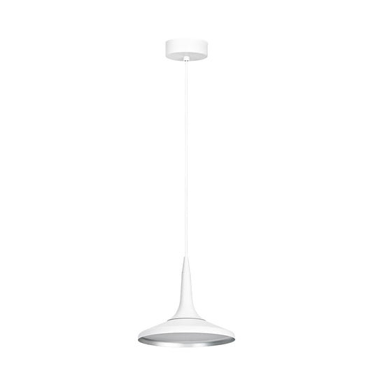 White Funnel Suspension Pendant Nordic Aluminum 1 Bulb Dining Room Hanging Light Fixture Clearhalo 'Art Deco Pendants' 'Cast Iron' 'Ceiling Lights' 'Ceramic' 'Crystal' 'Industrial Pendants' 'Industrial' 'Metal' 'Middle Century Pendants' 'Pendant Lights' 'Pendants' 'Tiffany' Lighting' 791474