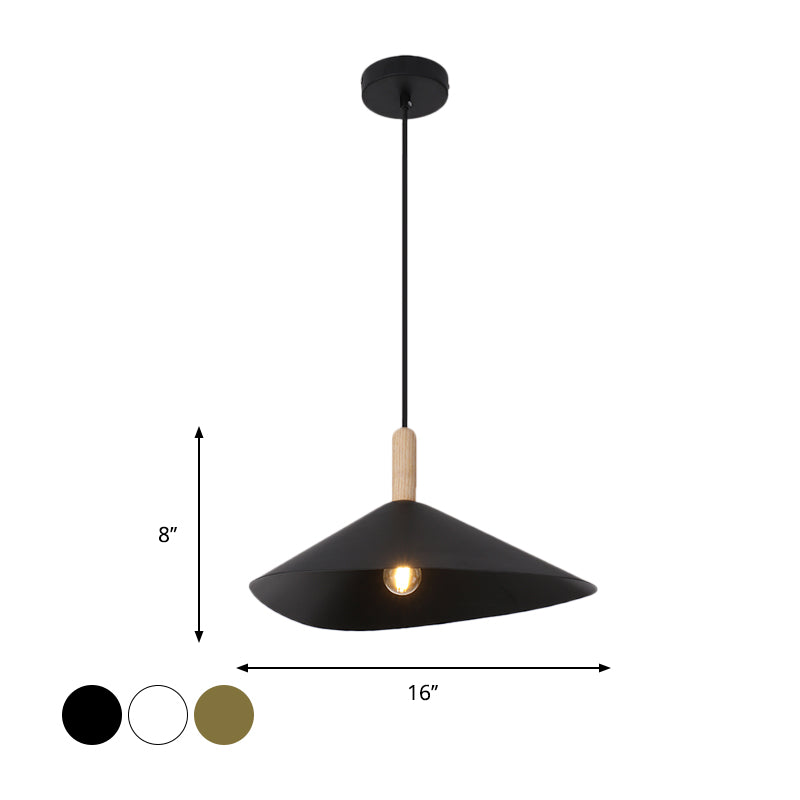 Pyramid Bedside Drop Pendant Vintage Iron 1 Head Black/White/Gold and Wood Ceiling Suspension Lamp Clearhalo 'Art Deco Pendants' 'Black' 'Cast Iron' 'Ceiling Lights' 'Ceramic' 'Crystal' 'Industrial Pendants' 'Industrial' 'Metal' 'Middle Century Pendants' 'Pendant Lights' 'Pendants' 'Rustic Pendants' 'Tiffany' Lighting' 791495