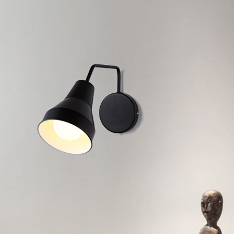 Black/White 1-Head Task Wall Light Iron Horn Shape Wall Mount Lighting ...