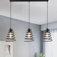 3 Heads Multi Light Pendant Loft Conical Spring Iron Hanging Ceiling Light in Black with Round/Linear Canopy Black Linear Clearhalo 'Art Deco Pendants' 'Black' 'Cast Iron' 'Ceiling Lights' 'Ceramic' 'Crystal' 'Industrial Pendants' 'Industrial' 'Metal' 'Middle Century Pendants' 'Pendant Lights' 'Pendants' 'Rustic Pendants' 'Tiffany' Lighting' 791599