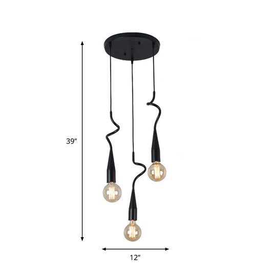 3/10-Head Cascading Hanging Lamp Industrial Style Black Iron Multi Light Pendant with Open Bulb Design Clearhalo 'Art Deco Pendants' 'Black' 'Cast Iron' 'Ceiling Lights' 'Ceramic' 'Crystal' 'Industrial Pendants' 'Industrial' 'Metal' 'Middle Century Pendants' 'Pendant Lights' 'Pendants' 'Rustic Pendants' 'Tiffany' Lighting' 791657