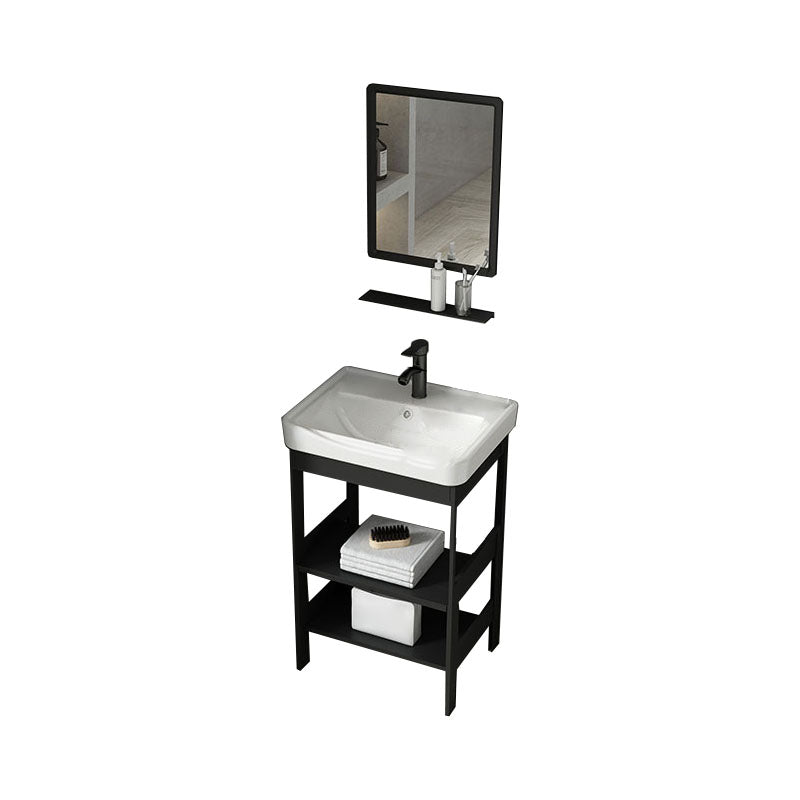 Freestanding Metal Mirror Included Sink Vanity with Sink for Bathroom Vanity & Faucet & Mirrors Door Not Included Clearhalo 'Bathroom Remodel & Bathroom Fixtures' 'Bathroom Vanities' 'bathroom_vanities' 'Home Improvement' 'home_improvement' 'home_improvement_bathroom_vanities' 7916657