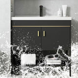 Freestanding Metal Mirror Included Sink Vanity with Sink for Bathroom Clearhalo 'Bathroom Remodel & Bathroom Fixtures' 'Bathroom Vanities' 'bathroom_vanities' 'Home Improvement' 'home_improvement' 'home_improvement_bathroom_vanities' 7916663