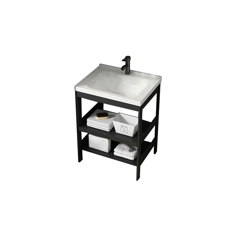 Freestanding Metal Mirror Included Sink Vanity with Sink for Bathroom Vanity & Faucet 24"L x 15.7"W x 31.9"H Door Not Included Clearhalo 'Bathroom Remodel & Bathroom Fixtures' 'Bathroom Vanities' 'bathroom_vanities' 'Home Improvement' 'home_improvement' 'home_improvement_bathroom_vanities' 7916674
