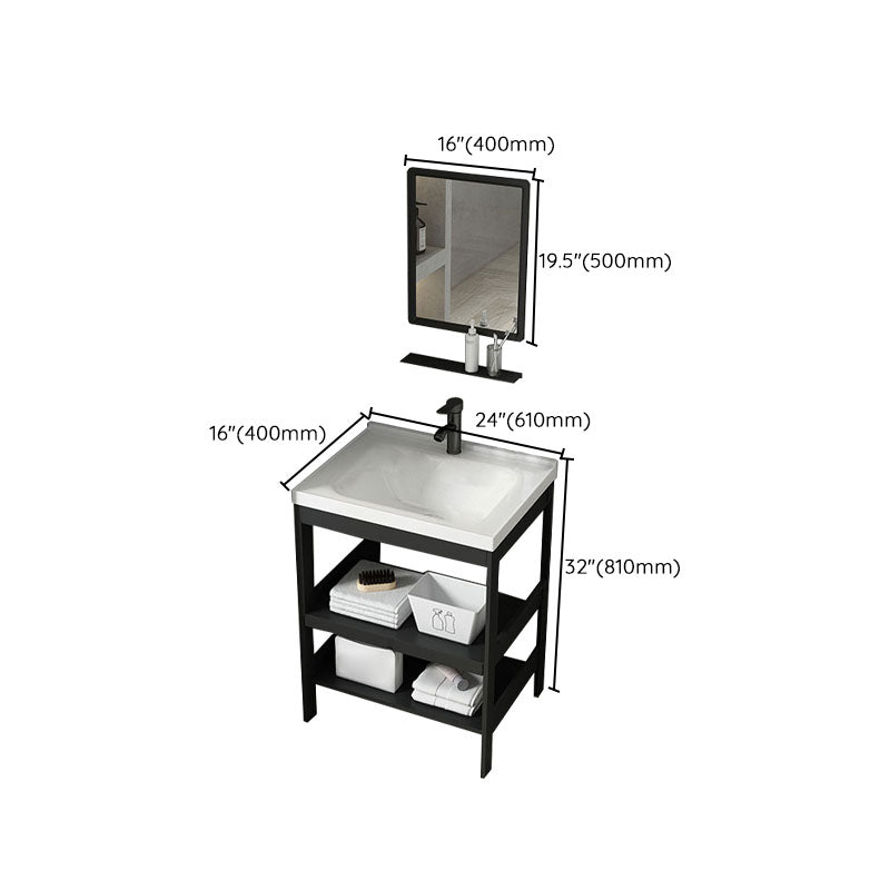 Freestanding Metal Mirror Included Sink Vanity with Sink for Bathroom Clearhalo 'Bathroom Remodel & Bathroom Fixtures' 'Bathroom Vanities' 'bathroom_vanities' 'Home Improvement' 'home_improvement' 'home_improvement_bathroom_vanities' 7916689