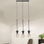 Iron Exposed Bulb Drapes Ceiling Light Loft 5/10 Heads Bistro Multi Light Pendant Lighting in Black, Round/Linear Canopy 3 Black Linear Clearhalo 'Art Deco Pendants' 'Black' 'Cast Iron' 'Ceiling Lights' 'Ceramic' 'Crystal' 'Industrial Pendants' 'Industrial' 'Metal' 'Middle Century Pendants' 'Pendant Lights' 'Pendants' 'Rustic Pendants' 'Tiffany' Lighting' 791696