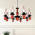 Vase Dining Room Pendant Chandelier Coastal Clear Glass 8 Heads Hanging Lamp Kit with Red Brown Wood Base Red Brown Clearhalo 'Cast Iron' 'Ceiling Lights' 'Chandeliers' 'Industrial Chandeliers' 'Industrial' 'Metal' 'Middle Century Chandeliers' 'Rustic Chandeliers' 'Tiffany' Lighting' 791739