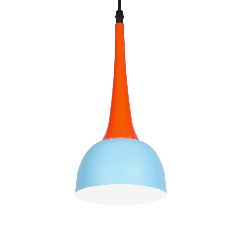 1 Light Suspension Pendant Industrial Dome Shade Metal Hanging Ceiling Light in Blue Clearhalo 'Art Deco Pendants' 'Cast Iron' 'Ceiling Lights' 'Ceramic' 'Crystal' 'Industrial Pendants' 'Industrial' 'Metal' 'Middle Century Pendants' 'Pendant Lights' 'Pendants' 'Tiffany' Lighting' 791805