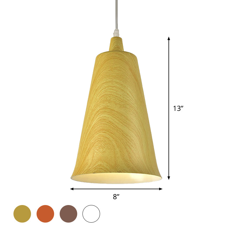 1-Light Metal Pendant Lighting Fixture Farm Style White/Yellow/Brown Deep Cone Living Room Hanging Light Kit Clearhalo 'Art Deco Pendants' 'Cast Iron' 'Ceiling Lights' 'Ceramic' 'Crystal' 'Industrial Pendants' 'Industrial' 'Metal' 'Middle Century Pendants' 'Pendant Lights' 'Pendants' 'Tiffany' Lighting' 791830