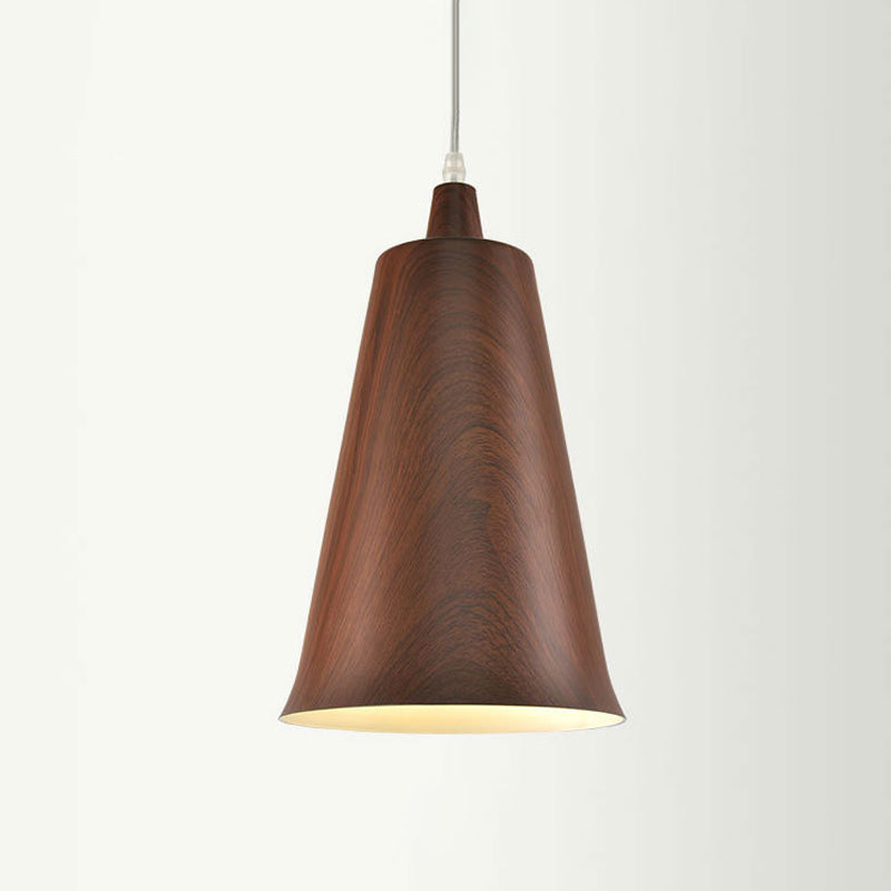 1-Light Metal Pendant Lighting Fixture Farm Style White/Yellow/Brown Deep Cone Living Room Hanging Light Kit Clearhalo 'Art Deco Pendants' 'Cast Iron' 'Ceiling Lights' 'Ceramic' 'Crystal' 'Industrial Pendants' 'Industrial' 'Metal' 'Middle Century Pendants' 'Pendant Lights' 'Pendants' 'Tiffany' Lighting' 791838