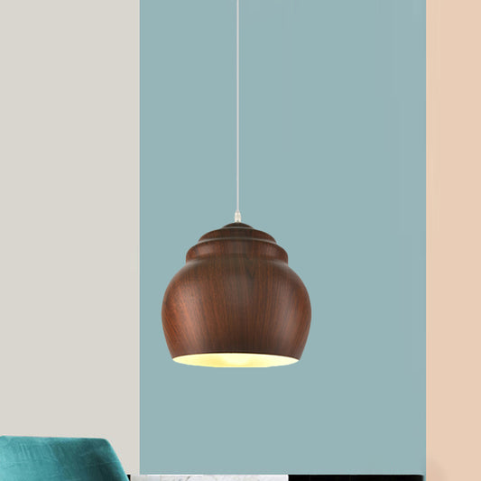 1 Head Hanging Ceiling Light Loft Pendant Lamp with Pottery Cup Aluminum Shade in Coffee Clearhalo 'Art Deco Pendants' 'Cast Iron' 'Ceiling Lights' 'Ceramic' 'Crystal' 'Industrial Pendants' 'Industrial' 'Metal' 'Middle Century Pendants' 'Pendant Lights' 'Pendants' 'Tiffany' Lighting' 791864