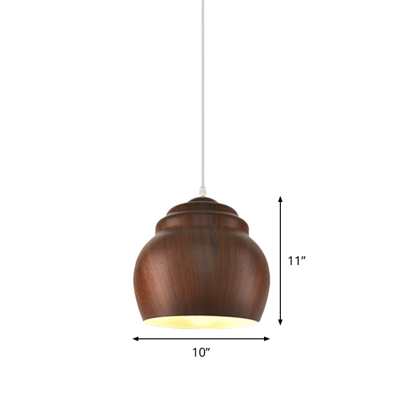 1 Head Hanging Ceiling Light Loft Pendant Lamp with Pottery Cup Aluminum Shade in Coffee Clearhalo 'Art Deco Pendants' 'Cast Iron' 'Ceiling Lights' 'Ceramic' 'Crystal' 'Industrial Pendants' 'Industrial' 'Metal' 'Middle Century Pendants' 'Pendant Lights' 'Pendants' 'Tiffany' Lighting' 791866