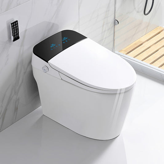 Elongated Antimicrobial Floor Standing Bidet in White with Heated Seat Clearhalo 'Bathroom Remodel & Bathroom Fixtures' 'Bidets' 'Home Improvement' 'home_improvement' 'home_improvement_bidets' 'Toilets & Bidets' 7919020