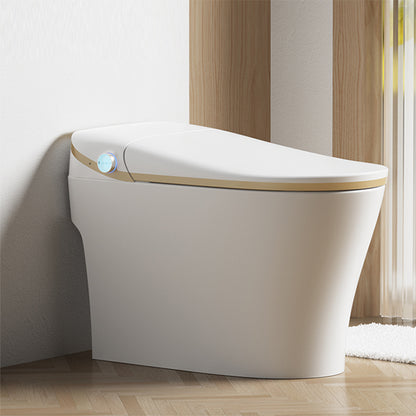 White Elongated Deodorizing Floor Standing Bidet Ceramic Remote Control Included White Gold Clearhalo 'Bathroom Remodel & Bathroom Fixtures' 'Bidets' 'Home Improvement' 'home_improvement' 'home_improvement_bidets' 'Toilets & Bidets' 7919514