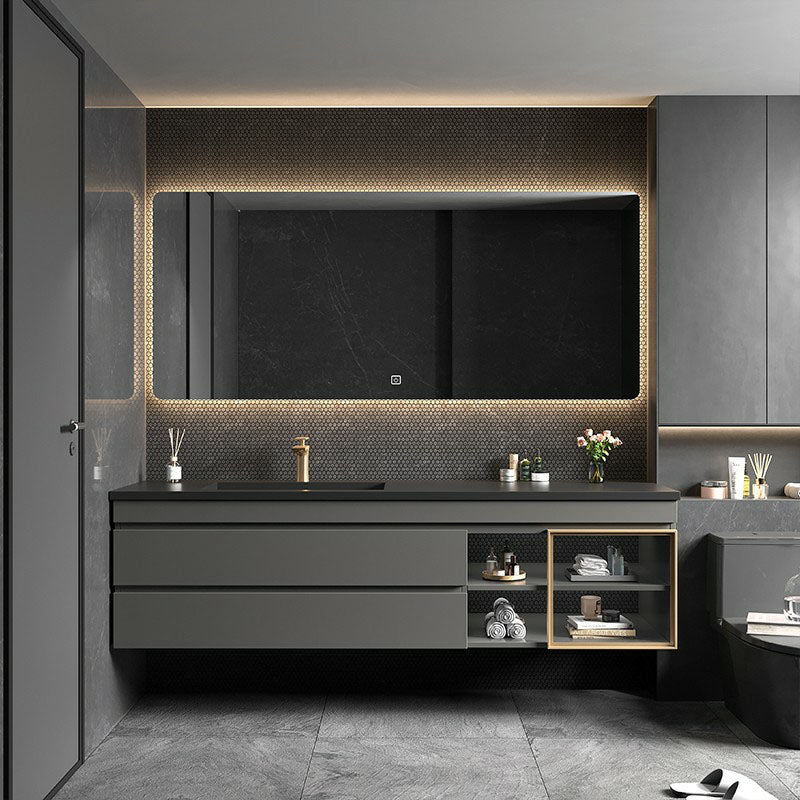 Wall Mount Sink Included Bath Vanity with Faucet Mirror for Bathroom Clearhalo 'Bathroom Remodel & Bathroom Fixtures' 'Bathroom Vanities' 'bathroom_vanities' 'Home Improvement' 'home_improvement' 'home_improvement_bathroom_vanities' 7930660