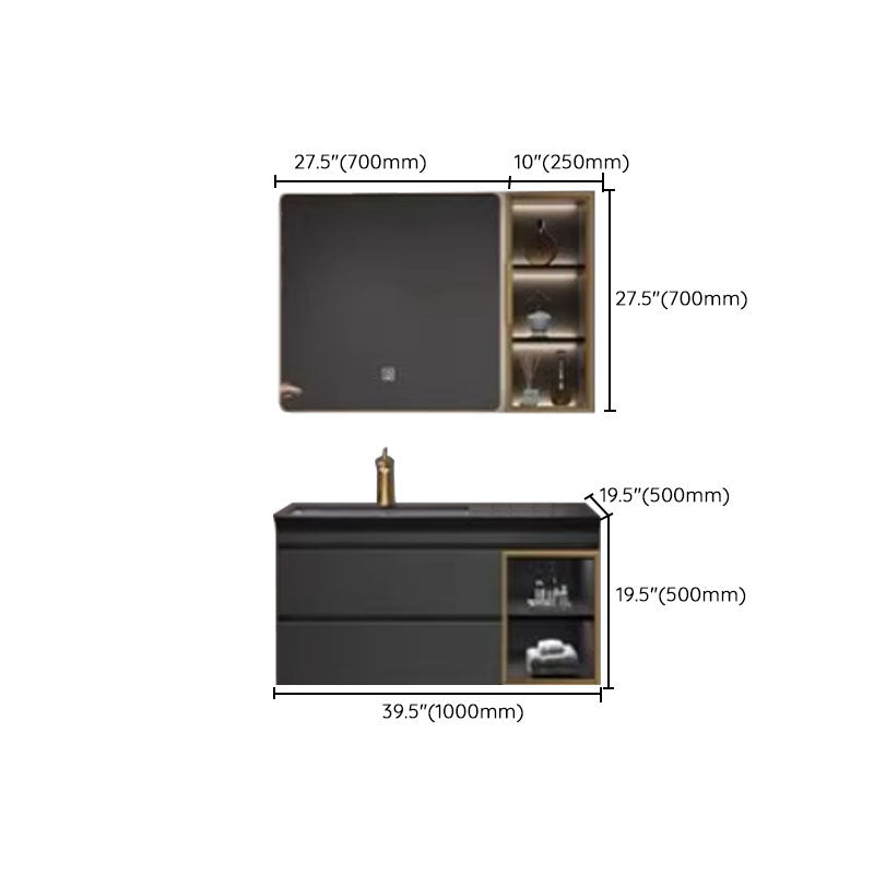 Wall Mount Sink Included Bath Vanity with Faucet Mirror for Bathroom Clearhalo 'Bathroom Remodel & Bathroom Fixtures' 'Bathroom Vanities' 'bathroom_vanities' 'Home Improvement' 'home_improvement' 'home_improvement_bathroom_vanities' 7930678