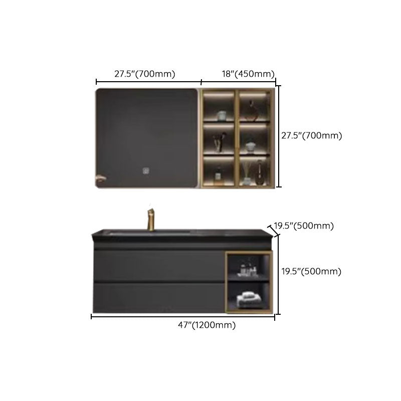 Wall Mount Sink Included Bath Vanity with Faucet Mirror for Bathroom Clearhalo 'Bathroom Remodel & Bathroom Fixtures' 'Bathroom Vanities' 'bathroom_vanities' 'Home Improvement' 'home_improvement' 'home_improvement_bathroom_vanities' 7930680