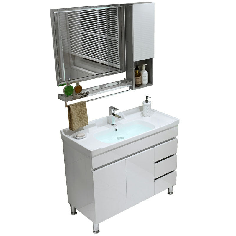 Freestanding Modern Sink Included Bath Vanity with Mirror for Bathroom Clearhalo 'Bathroom Remodel & Bathroom Fixtures' 'Bathroom Vanities' 'bathroom_vanities' 'Home Improvement' 'home_improvement' 'home_improvement_bathroom_vanities' 7930693