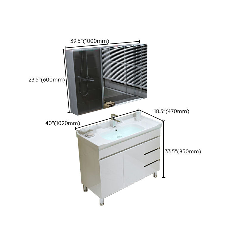 Freestanding Modern Sink Included Bath Vanity with Mirror for Bathroom Clearhalo 'Bathroom Remodel & Bathroom Fixtures' 'Bathroom Vanities' 'bathroom_vanities' 'Home Improvement' 'home_improvement' 'home_improvement_bathroom_vanities' 7930721