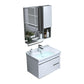 Wall Mount White Modern Bathroom Sink Vanity with Mirror Faucet Vanity & Faucet & Mirror & Sideboard 24"L x 19"W x 19"H 2 Clearhalo 'Bathroom Remodel & Bathroom Fixtures' 'Bathroom Vanities' 'bathroom_vanities' 'Home Improvement' 'home_improvement' 'home_improvement_bathroom_vanities' 7933079