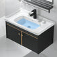 Wall Mount Metal Modern Sink Vanity with Sink for Bathroom in Black Clearhalo 'Bathroom Remodel & Bathroom Fixtures' 'Bathroom Vanities' 'bathroom_vanities' 'Home Improvement' 'home_improvement' 'home_improvement_bathroom_vanities' 7943062