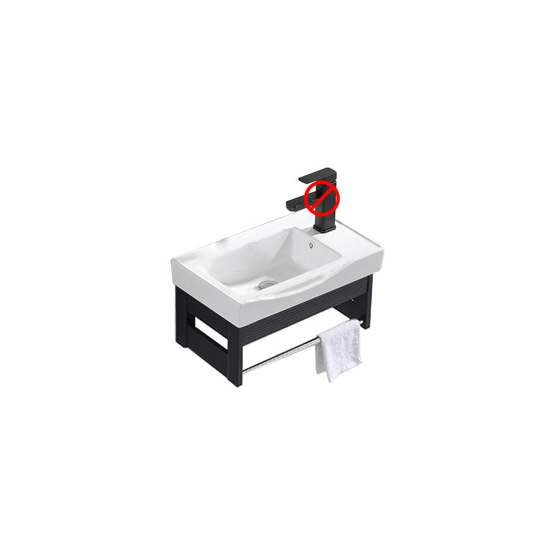 Wall Mount Metal Modern Sink Vanity with Sink for Bathroom in Black Bathroom Vanity 20"L x 12"W x 10"H Clearhalo 'Bathroom Remodel & Bathroom Fixtures' 'Bathroom Vanities' 'bathroom_vanities' 'Home Improvement' 'home_improvement' 'home_improvement_bathroom_vanities' 7943087