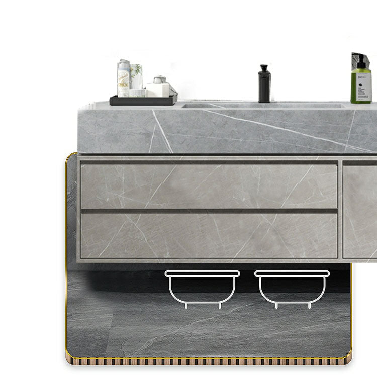 Sink Included Wall Mount Bathroom Sink Vanity with Faucet Mirror Clearhalo 'Bathroom Remodel & Bathroom Fixtures' 'Bathroom Vanities' 'bathroom_vanities' 'Home Improvement' 'home_improvement' 'home_improvement_bathroom_vanities' 7943122