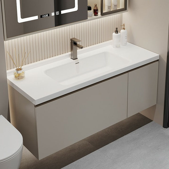 Wall Mount Faucet Included Bath Vanity with Doors Mirror Sink for Bathroom Clearhalo 'Bathroom Remodel & Bathroom Fixtures' 'Bathroom Vanities' 'bathroom_vanities' 'Home Improvement' 'home_improvement' 'home_improvement_bathroom_vanities' 7950029