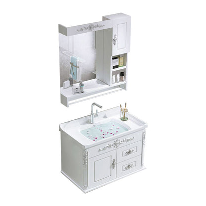 Mirror Included Wall Mount Sink Vanity with Faucet for Bathroom Vanity & Faucet & Mirror Cabinet https: res.litfad.com site img item 2023 03 12 7952534 1200x1200.jpg Clearhalo 'Bathroom Remodel & Bathroom Fixtures' 'Bathroom Vanities' 'bathroom_vanities' 'Home Improvement' 'home_improvement' 'home_improvement_bathroom_vanities' 7952534