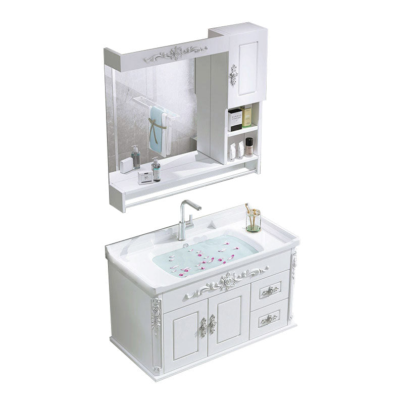 Mirror Included Wall Mount Sink Vanity with Faucet for Bathroom Vanity & Faucet & Mirror Cabinet https: res.litfad.com site img item 2023 03 18 7952535 1200x1200.jpg Clearhalo 'Bathroom Remodel & Bathroom Fixtures' 'Bathroom Vanities' 'bathroom_vanities' 'Home Improvement' 'home_improvement' 'home_improvement_bathroom_vanities' 7952535