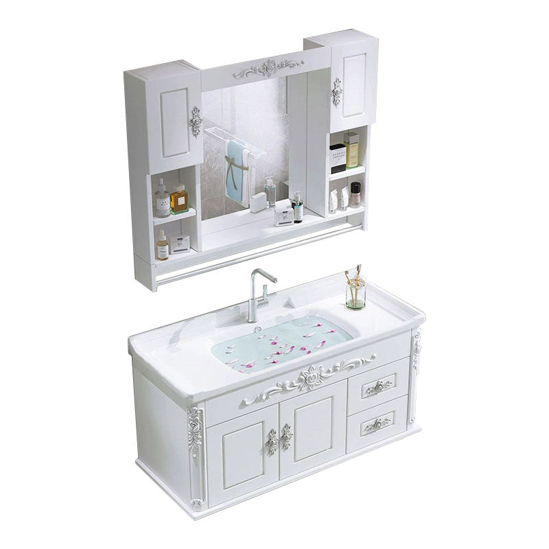Mirror Included Wall Mount Sink Vanity with Faucet for Bathroom Vanity & Faucet & Mirror Cabinet https: res.litfad.com site img item 2023 03 27 7952537 1200x1200.jpg Clearhalo 'Bathroom Remodel & Bathroom Fixtures' 'Bathroom Vanities' 'bathroom_vanities' 'Home Improvement' 'home_improvement' 'home_improvement_bathroom_vanities' 7952537