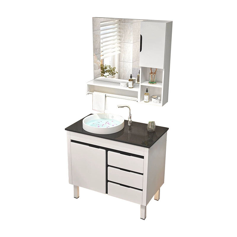 Mirror Included Wall Mount Sink Vanity with Faucet for Bathroom Vanity & Faucet & Mirror Cabinet https: res.litfad.com site img item 2023 03 13 7952539 1200x1200.jpg Clearhalo 'Bathroom Remodel & Bathroom Fixtures' 'Bathroom Vanities' 'bathroom_vanities' 'Home Improvement' 'home_improvement' 'home_improvement_bathroom_vanities' 7952539