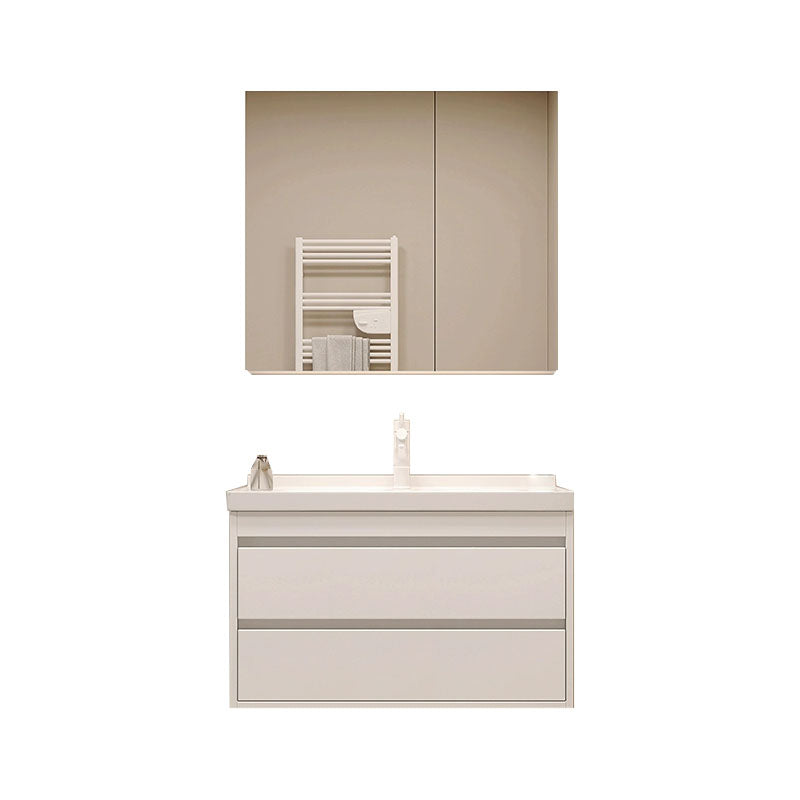 Wall Mount Modern Sink Vanity with Mirror Faucet Sink for Bathroom Vanity & Faucet & Mirror Cabinet 24"L x 19"W x 20"H Clearhalo 'Bathroom Remodel & Bathroom Fixtures' 'Bathroom Vanities' 'bathroom_vanities' 'Home Improvement' 'home_improvement' 'home_improvement_bathroom_vanities' 7952585