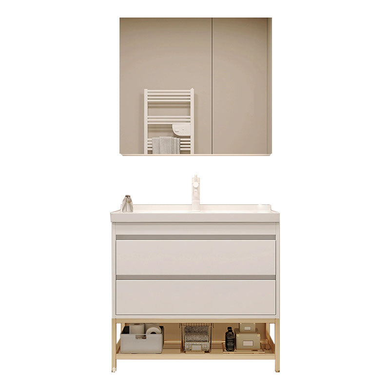 Wall Mount Modern Sink Vanity with Mirror Faucet Sink for Bathroom Vanity & Faucet & Mirror Cabinet 24"L x 19"W x 31"H Clearhalo 'Bathroom Remodel & Bathroom Fixtures' 'Bathroom Vanities' 'bathroom_vanities' 'Home Improvement' 'home_improvement' 'home_improvement_bathroom_vanities' 7952591