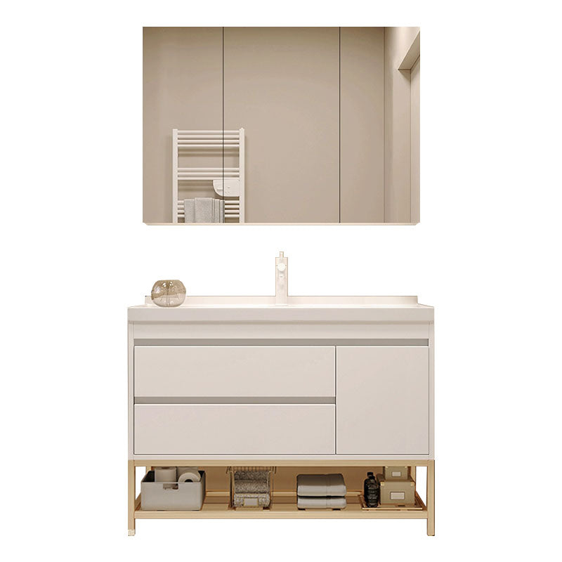 Wall Mount Modern Sink Vanity with Mirror Faucet Sink for Bathroom Vanity & Faucet & Mirror Cabinet 36"L x 19"W x 31"H Clearhalo 'Bathroom Remodel & Bathroom Fixtures' 'Bathroom Vanities' 'bathroom_vanities' 'Home Improvement' 'home_improvement' 'home_improvement_bathroom_vanities' 7952592