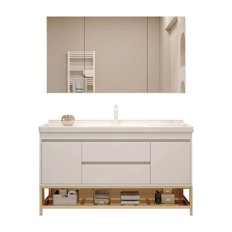 Wall Mount Modern Sink Vanity with Mirror Faucet Sink for Bathroom Vanity & Faucet & Mirror Cabinet 48"L x 18.9"W x 31.5"H Clearhalo 'Bathroom Remodel & Bathroom Fixtures' 'Bathroom Vanities' 'bathroom_vanities' 'Home Improvement' 'home_improvement' 'home_improvement_bathroom_vanities' 7952594