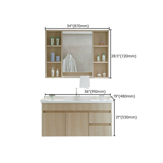Modern Wall Mount Sink Vanity with Mirror Single Sink for Bathroom Clearhalo 'Bathroom Remodel & Bathroom Fixtures' 'Bathroom Vanities' 'bathroom_vanities' 'Home Improvement' 'home_improvement' 'home_improvement_bathroom_vanities' 7952648
