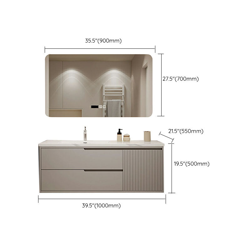 Wall Mount Mirror Included Bathroom Sink Vanity with Single Sink Clearhalo 'Bathroom Remodel & Bathroom Fixtures' 'Bathroom Vanities' 'bathroom_vanities' 'Home Improvement' 'home_improvement' 'home_improvement_bathroom_vanities' 7958725